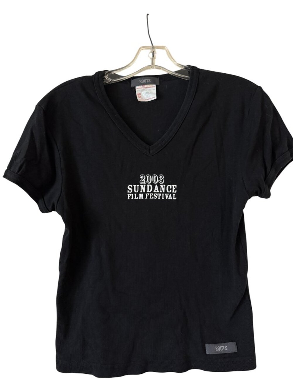 Vintage 2003 Sundance Film Festival Black V-Neck Tee – Women’s Large